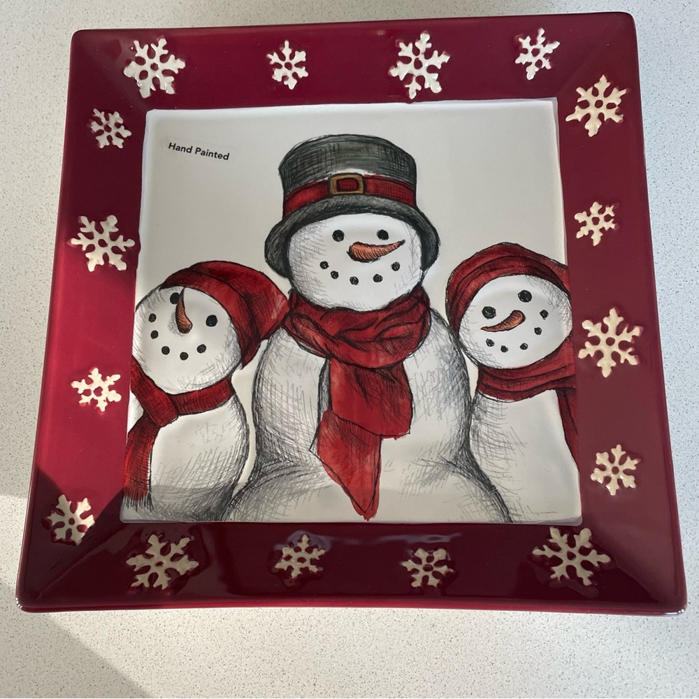 Festive Snowman Holiday Plate